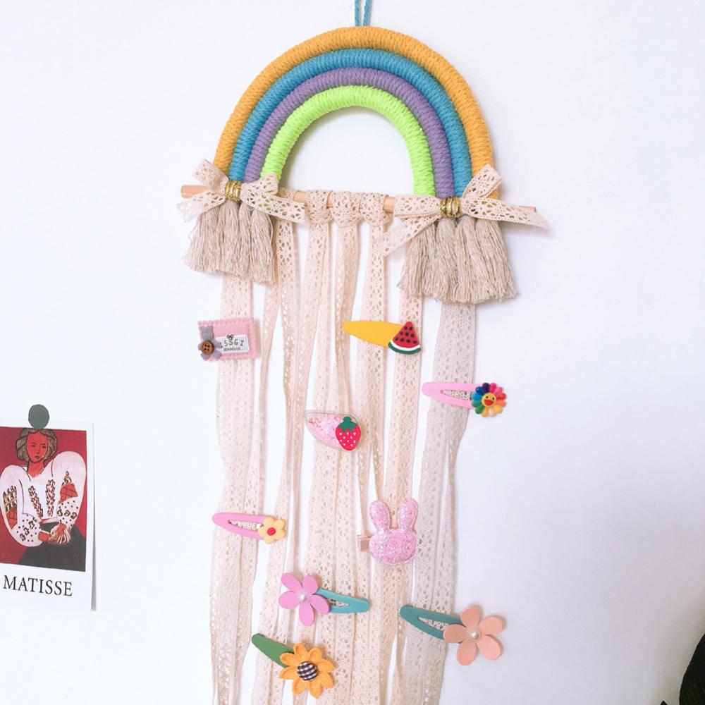 Style Cute Rainbow Hairpin Hair Clip Holder Storage Organizer Girl Room Hanging Ornament Decoration Crafts