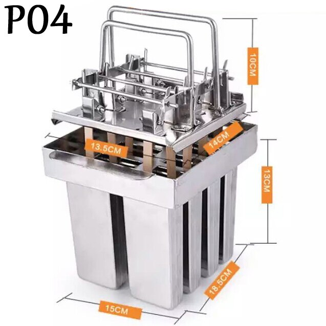 Stainless Steel DIY Ice Pop Molds Ice Lolly Popsicle Moulds Stick Holder 8 Cells/Batch Six Options Home Ice-Pop Molds: P04