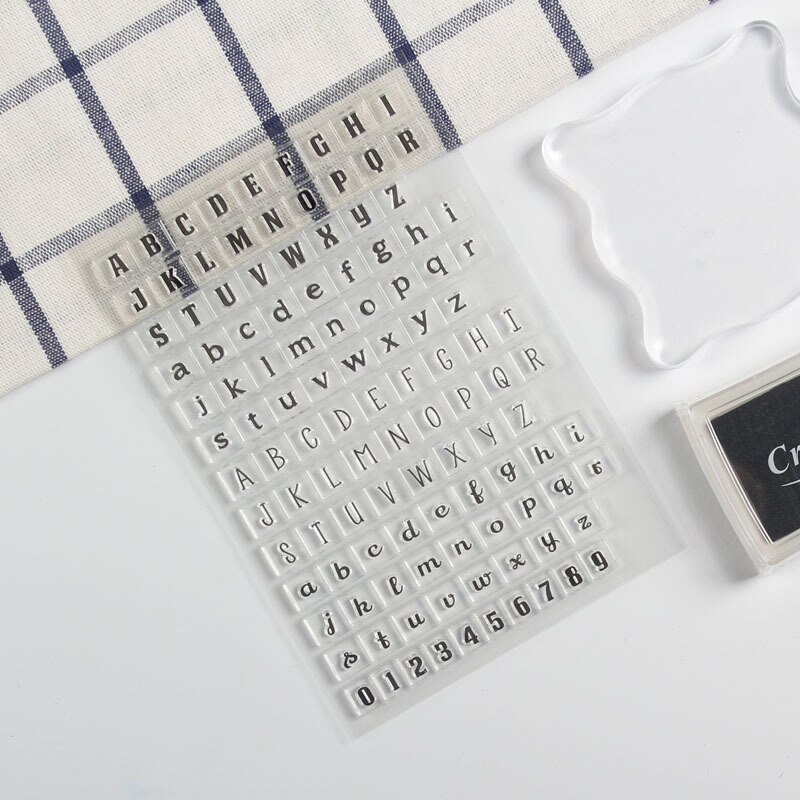 Timbro classico in silicone PVC lettere inglesi trasparenti alfabeto forniture per ufficio timbro di gomma trasparente cancelleria Scrapbooking: 1