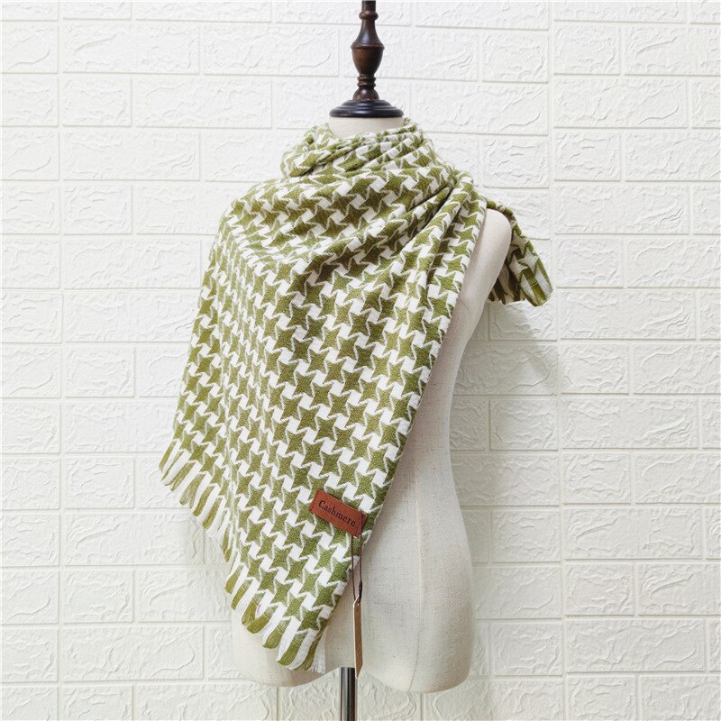Pied-de-poule geruite sjaal voor dames, warmere winter kasjmier pashmina sjaals, dikke dekens, omslagdoeken, foulards, sjaals, bandana's