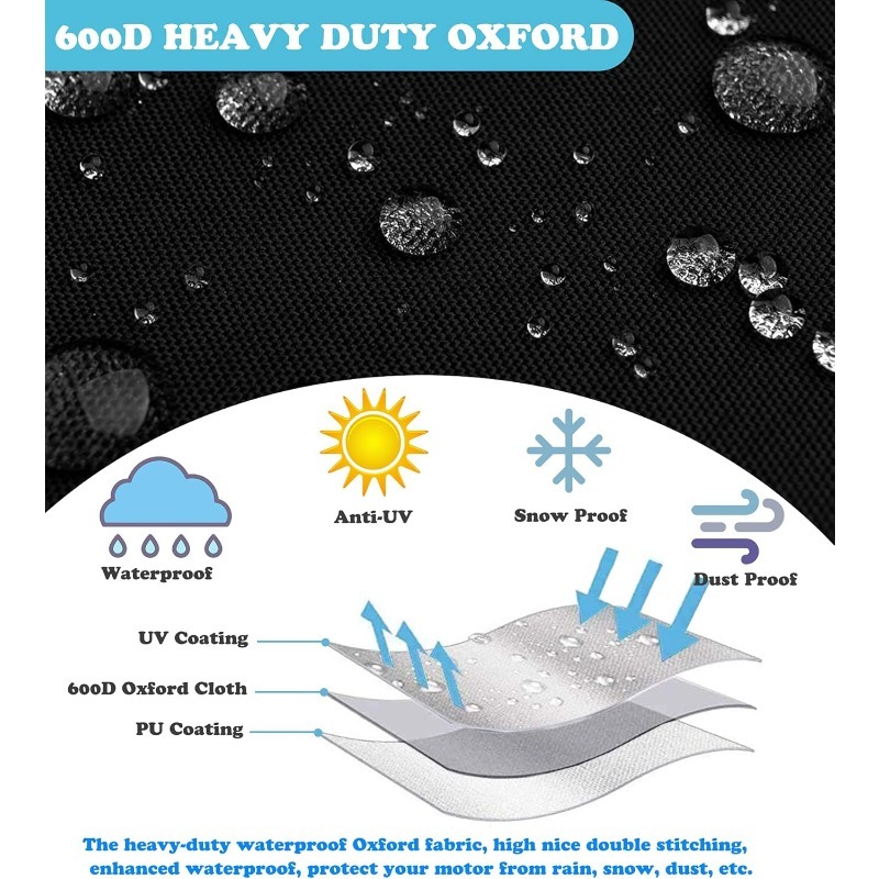 Motor Engine Boat Cover Anti Half Outboard UV Oxford Waterproof Protector Dustproof Air Antigores Yacht Marine 600D 15-300HP