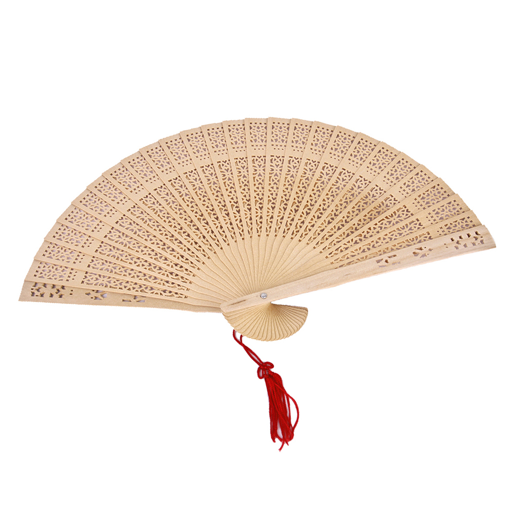 Abanico de mano de sándalo japonés chino perfumado de madera para de boda Cosplay