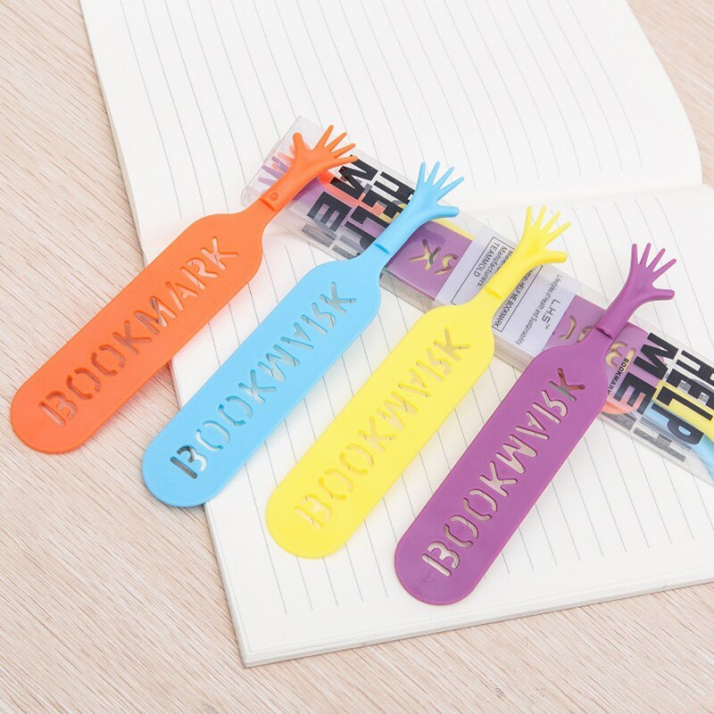 4 sztuk/zestaw kreatywne śmieszne ręcznie zakładki nowość plastikowe zakładki robić książek szkolne materiały biurowe prezent dla dzieci dzieci biurowe