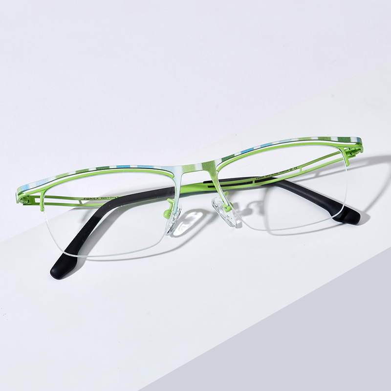 FONEX Titanium Brilmontuur Mannen 2025, Nieuw Merkontwerp Semi-Randloze Vierkante Brillen Halve Rand Japanse Ultralight Brillen 85890