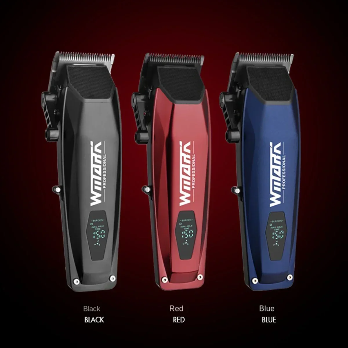 WMARK NG-125 Máquina para cortar cabello para hombres Cuchillas de cerámica Pantalla LCD Puerto USB Máquina cortadora de cabello Máquina cortadora de cabello