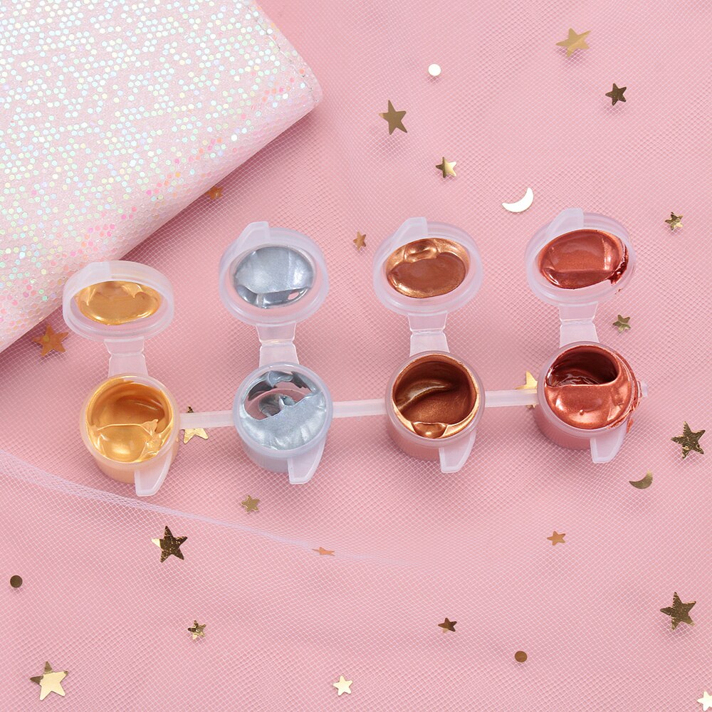 4/6Colors Acrylic Paint Drawing Pigment Oil Painting Metallic Color Tubes Artist Aquarelle Graffiti Baby Art Supplies