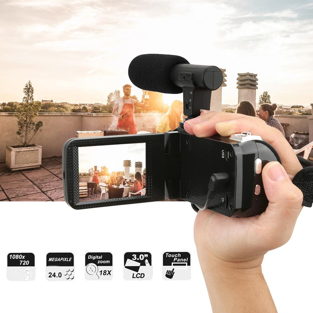 vlog camera 3 inch LCD Screen Video Camera DV Camcorder 18X Digital Zoom HD 1280*720 24MP Cam with Built-in Speaker filmadora