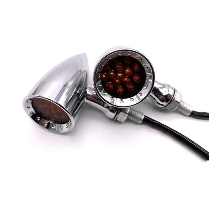 2 stk universell 12v motorsykkellys lampe blinklys indikatorer blinklys motorsykkel ledet lys bak blinklys indikator: S