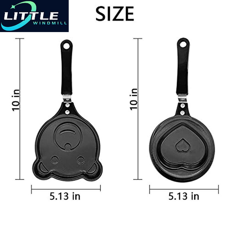 Mini sartén de tortilla con dibujos animados divertidos, sartén antiadherente para desayuno, huevos, tortitas, utensilios de cocina, Wok