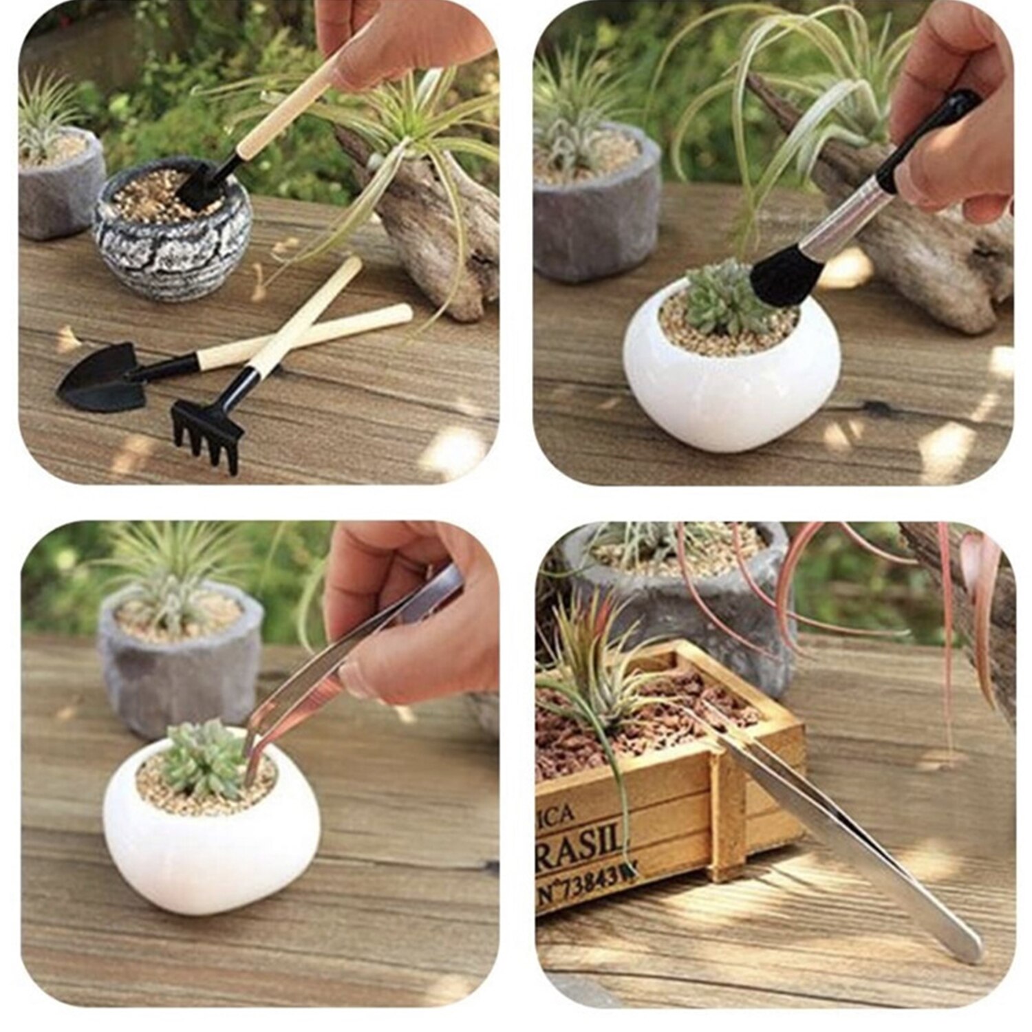 14PCS Garden Planting Tool Set Bonsai Succulent Transplanting Miniature Mini Garden Planting Gardening Hand Tools for Garden