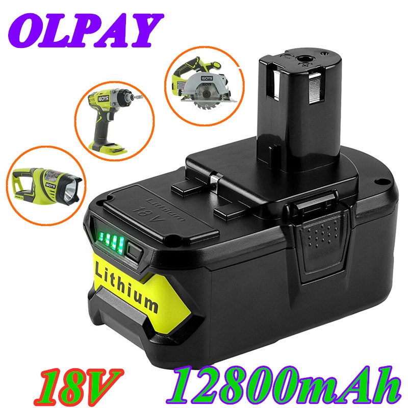 Oplaadbare Batterij 18V 12800Mah Li-Ion P108 P108 Oplaadbare Batterij Voor Ryobi Batterij RB18L40 P2000 P310 BIW180 L70