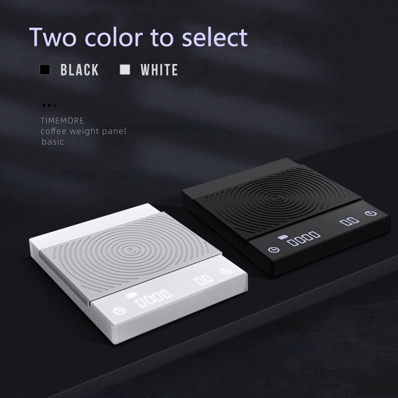 Coffee Scale Portable Smart Digital Food Scale Electronic Drip Coffee Scale with Timer 2Kg: White