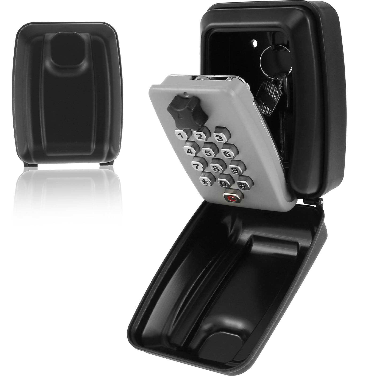 Key Lock Box Wall-Mount Secret Code Security Key Safe Storage Box No Key Home Office Weatherproof Safe Key Keeper Organizer