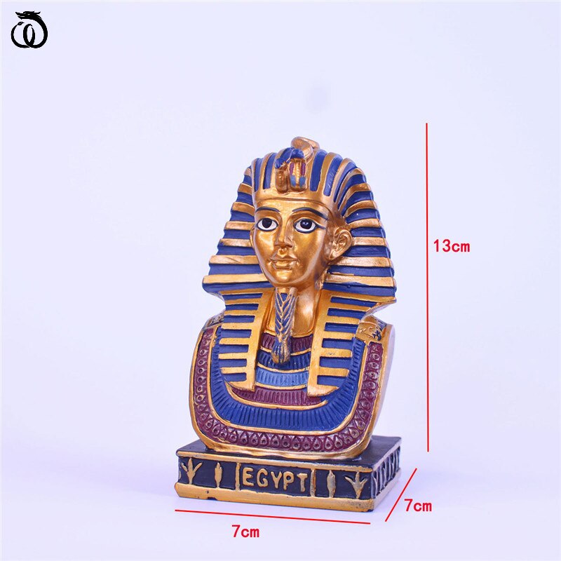 Egyptian Pharaoh Head Portraits Statue Tutankhamun Bust Art Sculpture Egypt Figure Figurines Resin Craft Home Decor Accessories