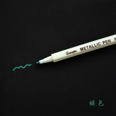 10 Kleuren Set Tekenen Schilderen Marker Pennen Metallic Pen Voor Zwart Papier Glas Hout Kunst Schoolbenodigdheden Briefpapier Handtekening Pen: Green 10 Pcs