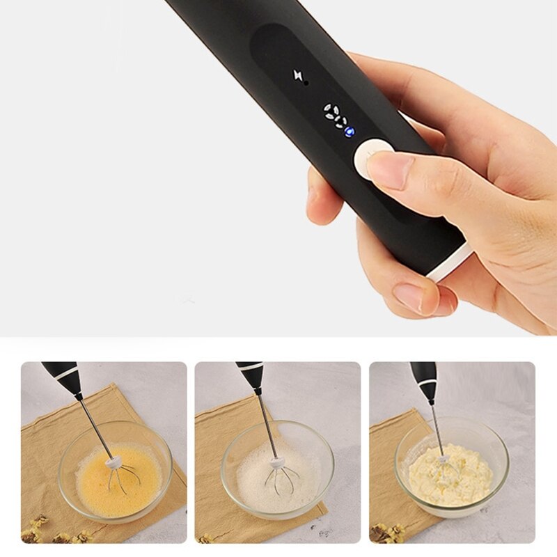 Adjustable 3 Speed USB Handheld Charging Household Small Electric Whisk Mixer Kitchen Supplies Cooking Cooker