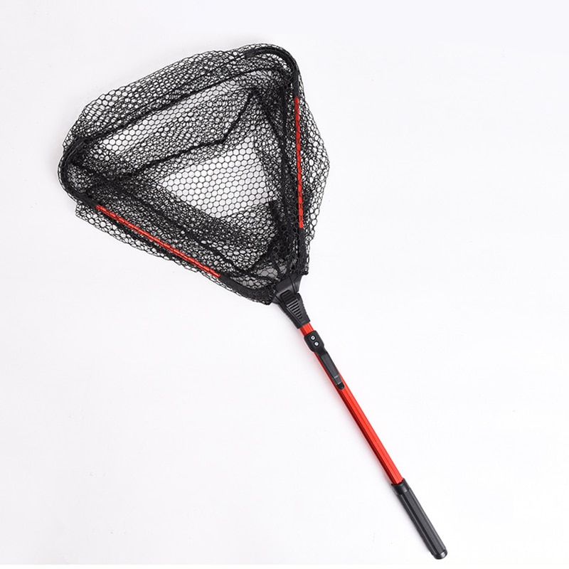 Folding Fishing Net Retractable Fishing Brail Blue Soft Rubber Landing Net Eva Handle Fly Cheap Fishing Nets Fishing Nets Tools