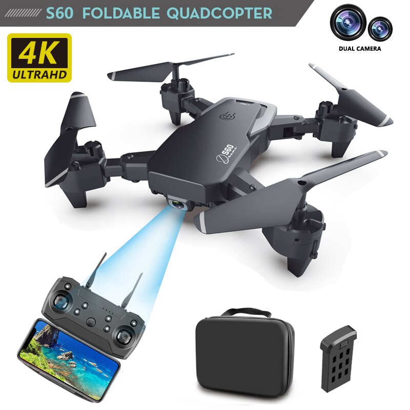 S60 Hd Drone 4K Met Groothoek 1080P Camera 2.4G Wifi Fpv Real-Time transmissie Afstandsbediening Rc Quadcopater