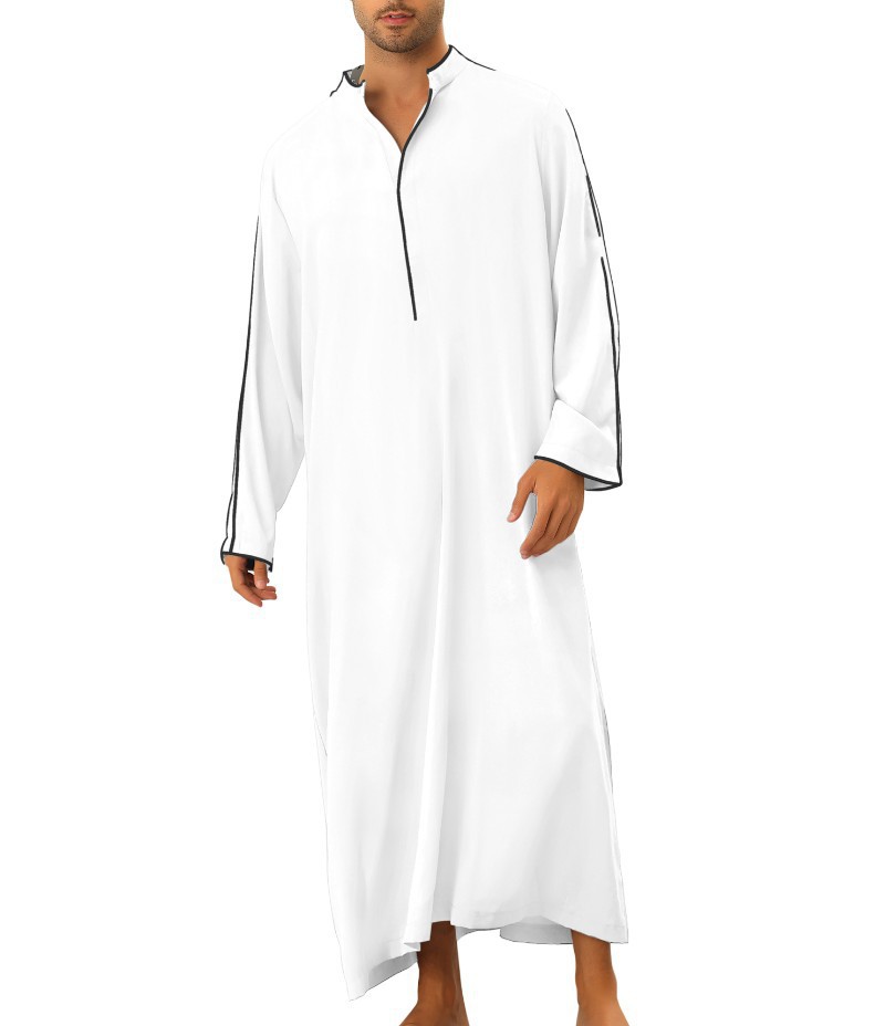 Casual Male Arabic Long Robes Saudi Arabia Cotton Kaftan Middle East Islamic Clothing Muslim Arab Abaya Dubai Dress Gown
