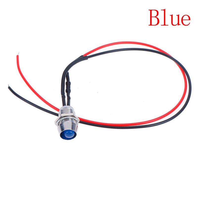 1 Uds 8mm 23cm indicador LED de Metal piloto Dash luz 12V lámpara de coche camión indicador luces Accesorios: 1