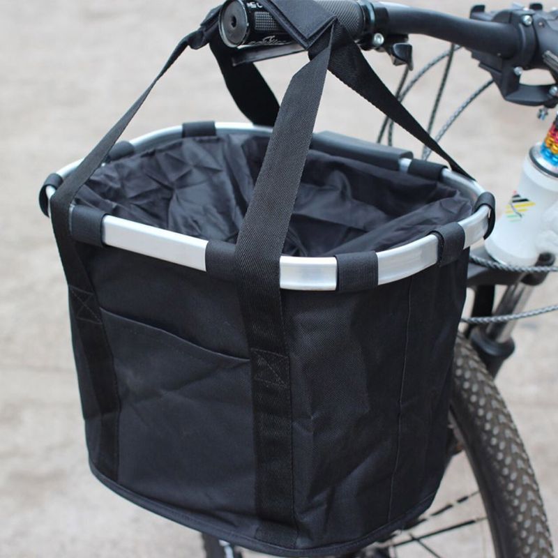 Cykelkurv foldbar aftagelig front cykelstyrkurv let installation aftagelig mountainbike taske til picnic shoppi