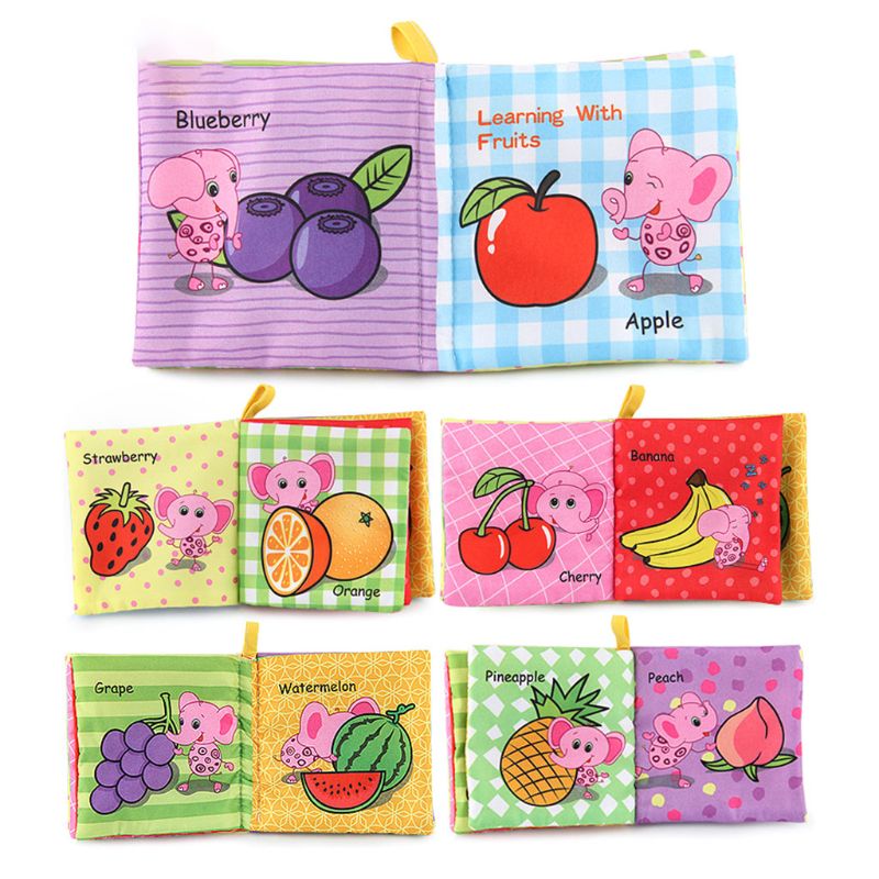 4 Pcs Baby Soft Cloth Books Set Non-Toxic Soft Clothing Book Educational Toys