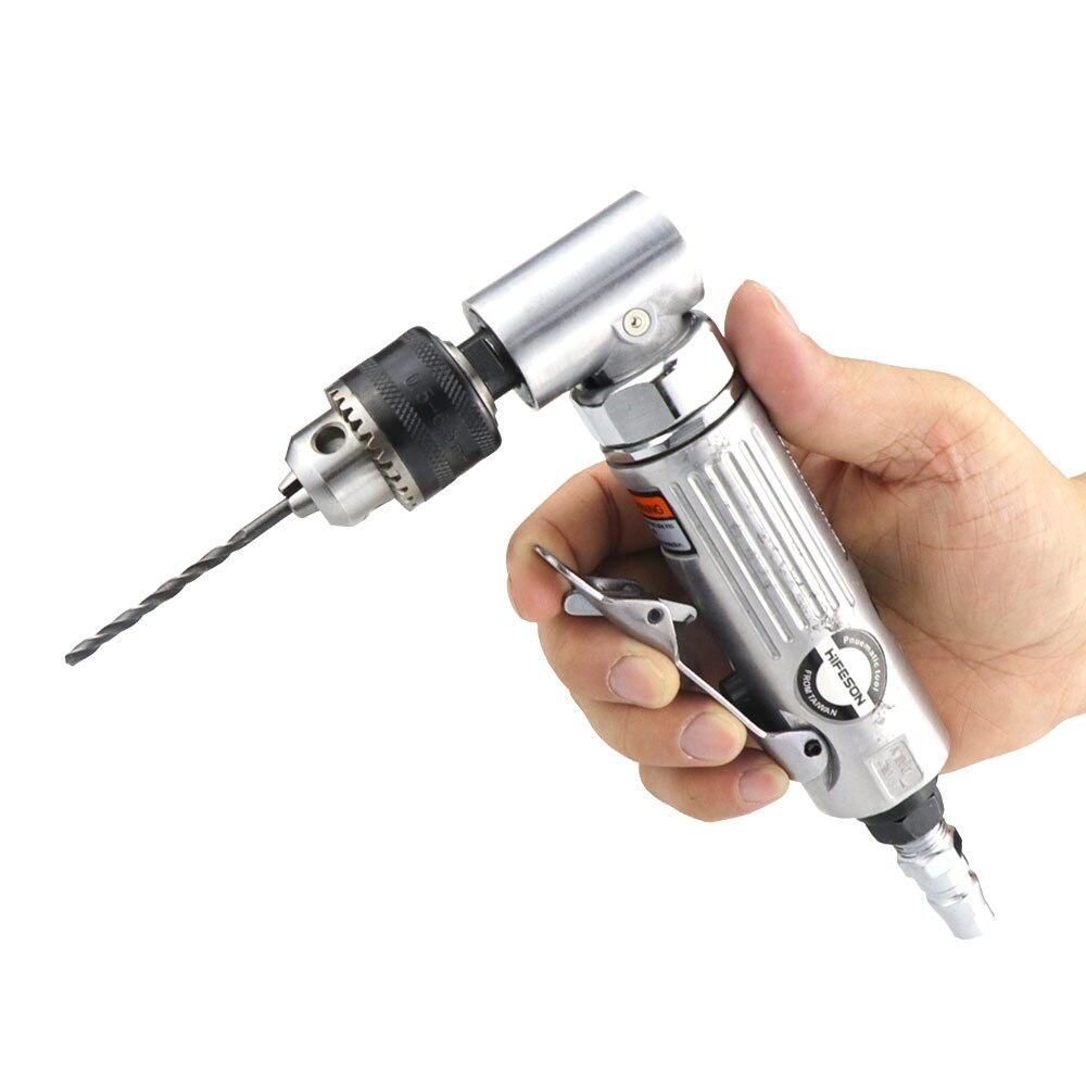 Elleboog Pneumatische Boor 1 / 4 "Vooruit En Achteruit Speed Reguleren Gear Roeren Boormachine Slijper 0.5-6.5Mm