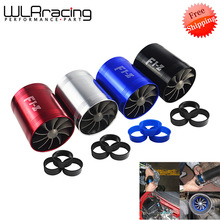 Universal Car Turbine Supercharger & 3 Rubber Covers 3000rpm Double Turbo Charger Air Filter Intake Fan Fuel Gas Saver Kit