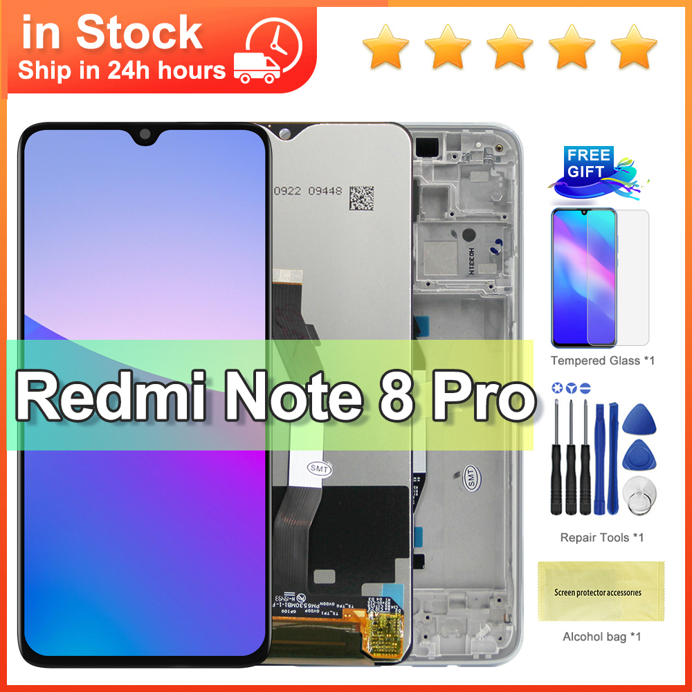 AAA LCD For Xiaomi Redmi Note 8 Pro LCD Display Screen with Frame For Redmi Note8Pro M1906G7I Display Screen