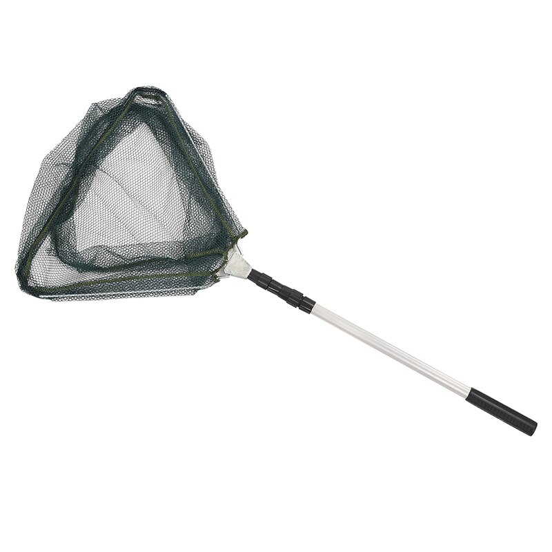 Triangular Folding Fishing Landing Net Aluminum 3 Section Extending Pole Handle green: Default Title