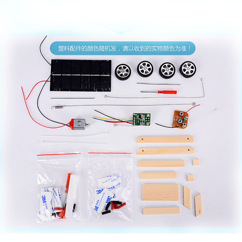 Houten DIY Mini Zonne-energie Speelgoed RC Voertuig Auto Houten Assemblage RC Speelgoed Wetenschap Model Educatief Speelgoed Intelligentie