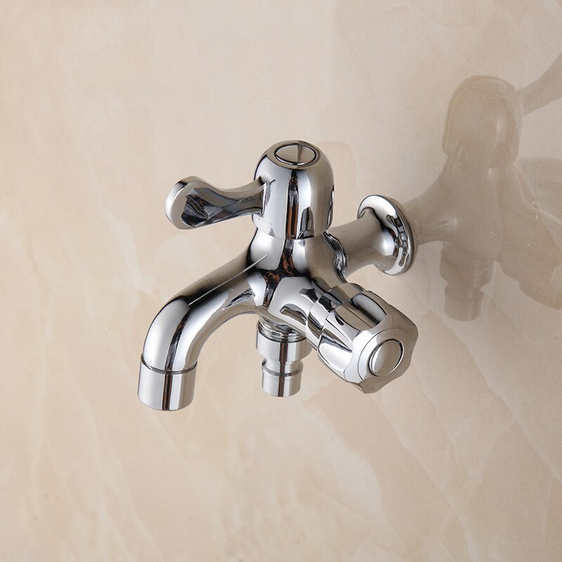 chrome finished brass Garden double use Bibcock washing machine faucet bathroom taps wall mounted accessories
