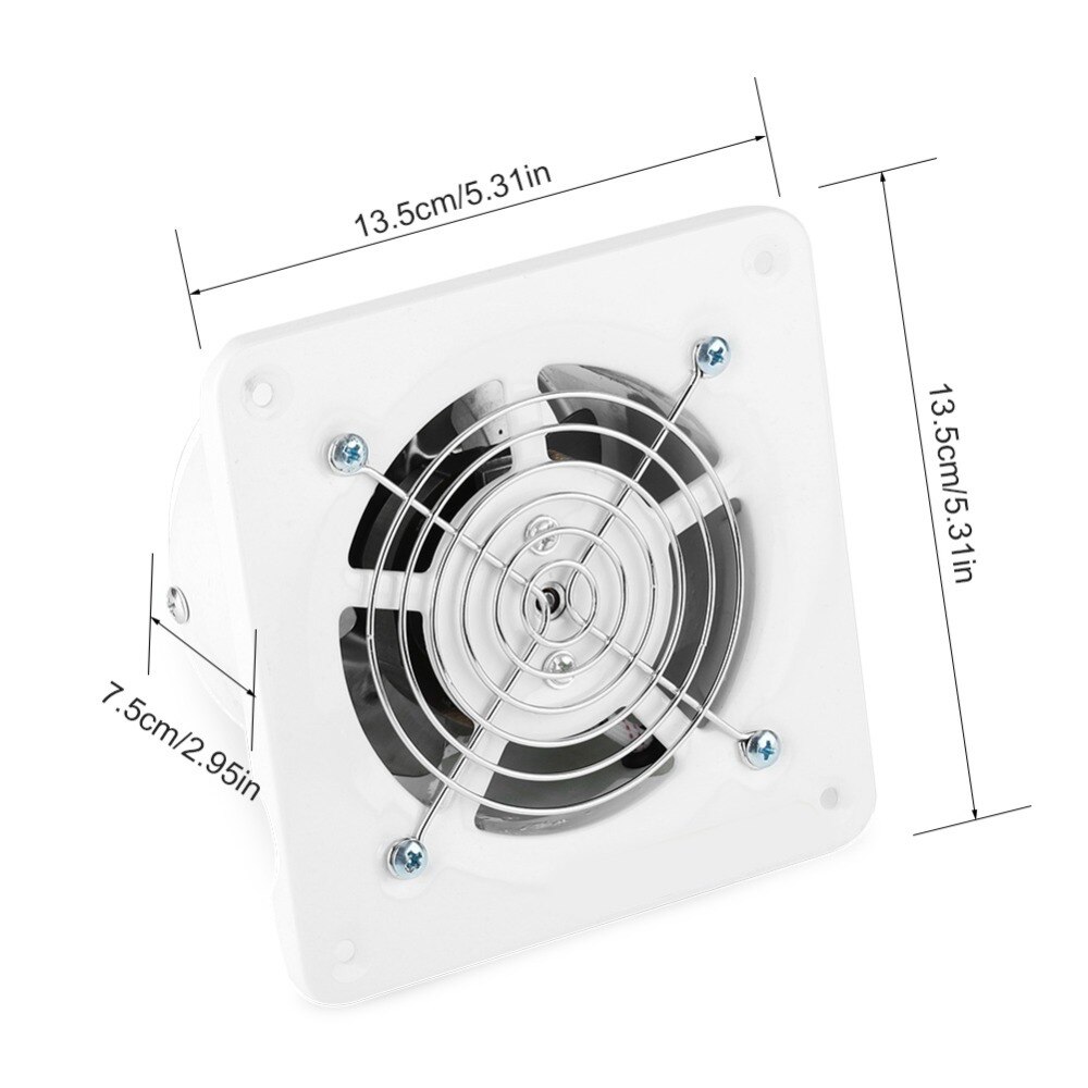 4 inch 25W 220V Wall Mounted Exhaust Fan Low Noise Home Bathroom Kitchen Garage Air Vent Ventilation