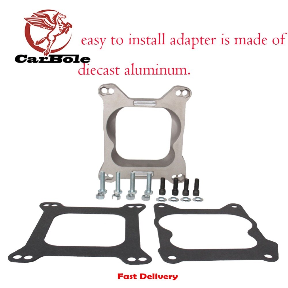 CARBOLE 1932 4-Barrel to 4-Barrel Carburetor Adapter Kit aluminum alloy 0.75 inch gaskets studs nuts washers intake manifold