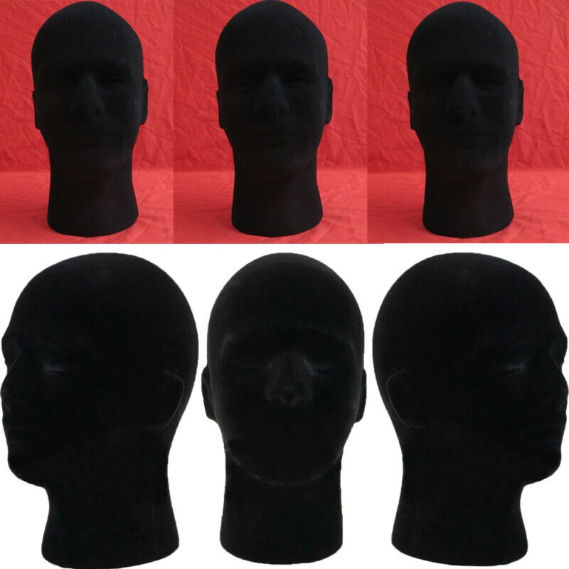 Male Mannequin Styrofoam Foam Head Model Wig Glasses Hat Display Stand