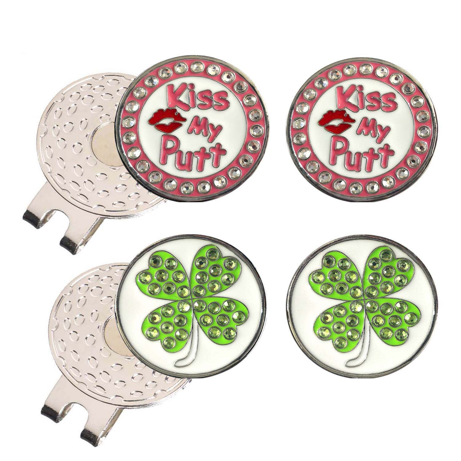 Langlebige Starke Entfernbare Magnetische Golf Hütte Clip 2 Stck mit 4 Golf Ball Marker Legt Leicht zu Kappe: Stil 5