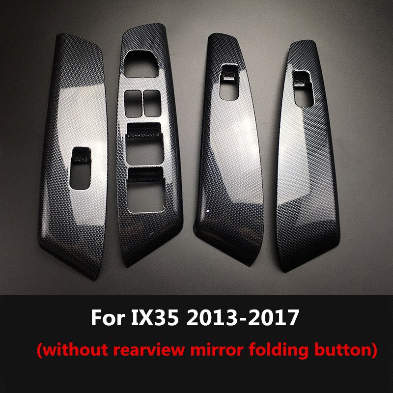 Carbon Fiber Printed Car AC Control Panel Sticker Cover Bowls Outlets Moulding Trim for Hyundai IX35: For 13-17 not fold