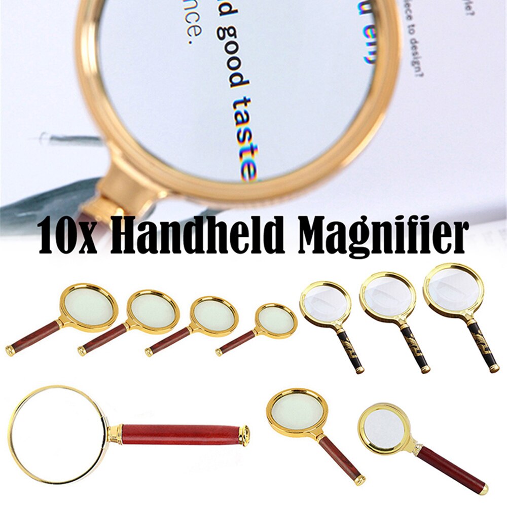 10X Portable 60mm Handheld High Definition Reading Magnifier Glass Eye Loupe Magnifying Glass Magnifier for Reading Jewelry