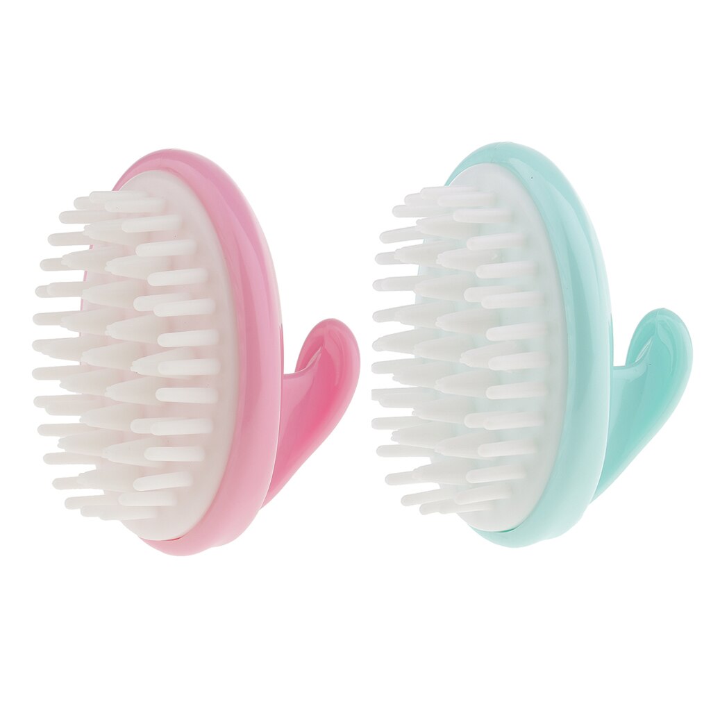 2 uds champú cuero cabelludo masaje cepillo de silicona peine de goma de Anti-deslizamiento cepillo de pelo para ducha circulación del cuero cabelludo