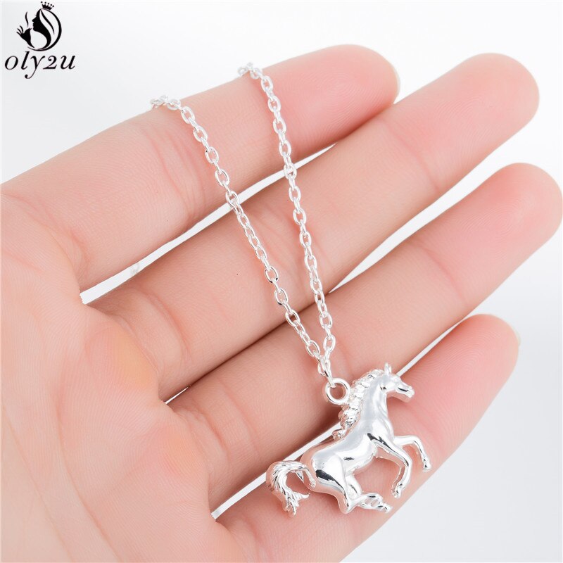 Oly2u Personalize Racing Horse Pendant Necklace for Women Cute Animal Necklaces Men Jewelry Accessories Best Birthday: XL282S