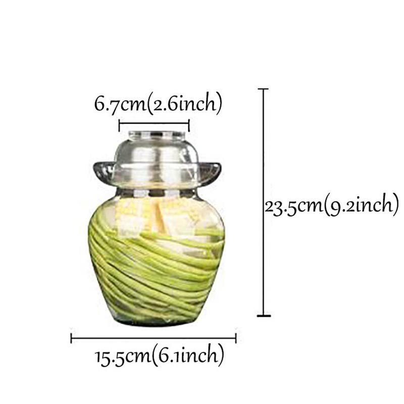 2500ml glass syltetøy krukke gjennomsiktig kimchi container matte forseglet lagring syltetøy krukker kinesiske syltede grønnsaksflasker kjøkken