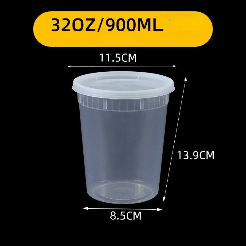 Freshware Food Storage Containers Plastic Deli Containers with Lids Soup Meal Prep Containers BPA Free Stackable Leakproof: light yellow