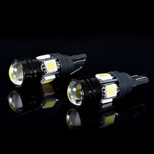 Djsona 2 Pcs/PackT10 Auto Led Auto Signaal Lamp 5 W-12 V Gloeilampen Met Bifocale Lens wit Licht Auto Accessoires