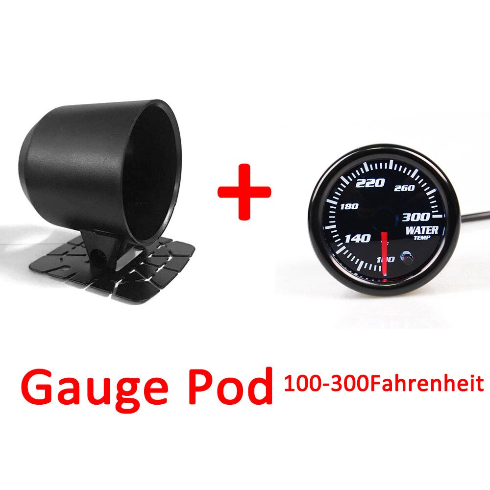 KET 2 "52mm 7 LED Color humo cara grados Fahrenheit y Celsius Indicador de temperatura de agua medidor de temperatura con Sensor coche medidor Indicador de: Gauge Pod Fahrenheit