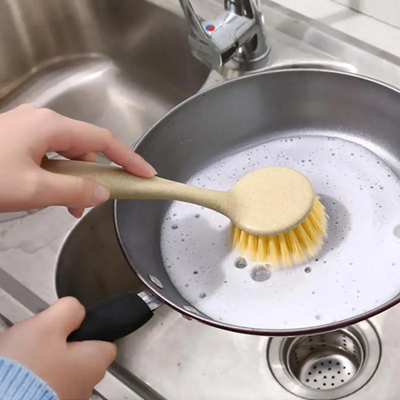 1pc Küche Reinigung Pinsel Langen Griff Pfanne Topf Pinsel Multifunktionale Platte Schüssel Geschirr Waschen Pinsel Fleck Entfernung Werkzeuge
