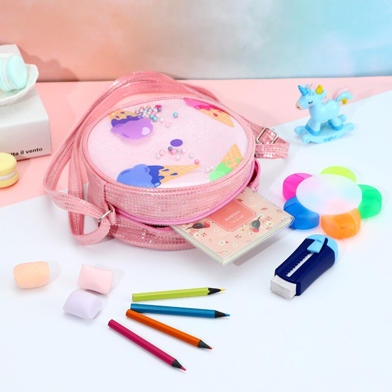 Eenhoorn Kinderen Meisjes Leuke Eenhoorn Dieren Kids Sleutels Portemonnee Schattige Prinses Mini Ronde Handtas