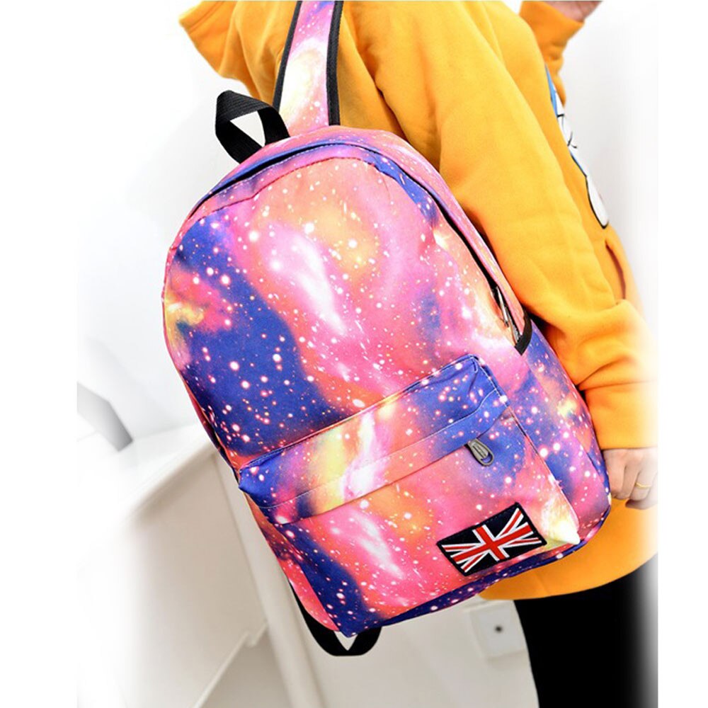 Multicolor Women Canvas Backpack Stylish Galaxy Star Universe Space Backpack School Backbag Mochila Feminina #YJ