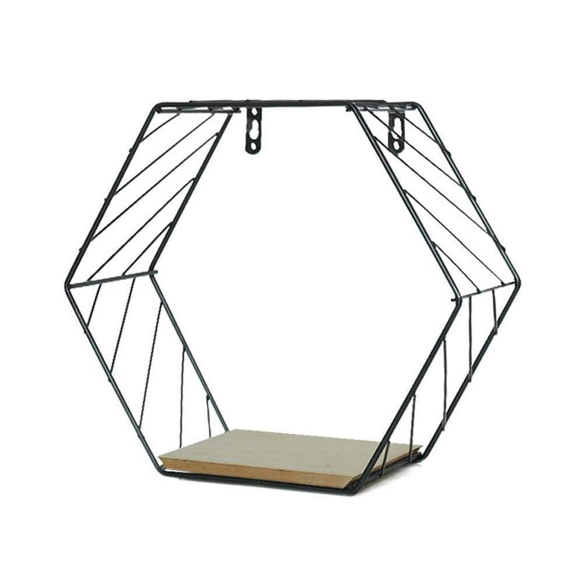 Nouvelle grille murale étagère flottante géométrie moderne hexagone métal étagères de rangement murales présentoirs: L / B Beveled