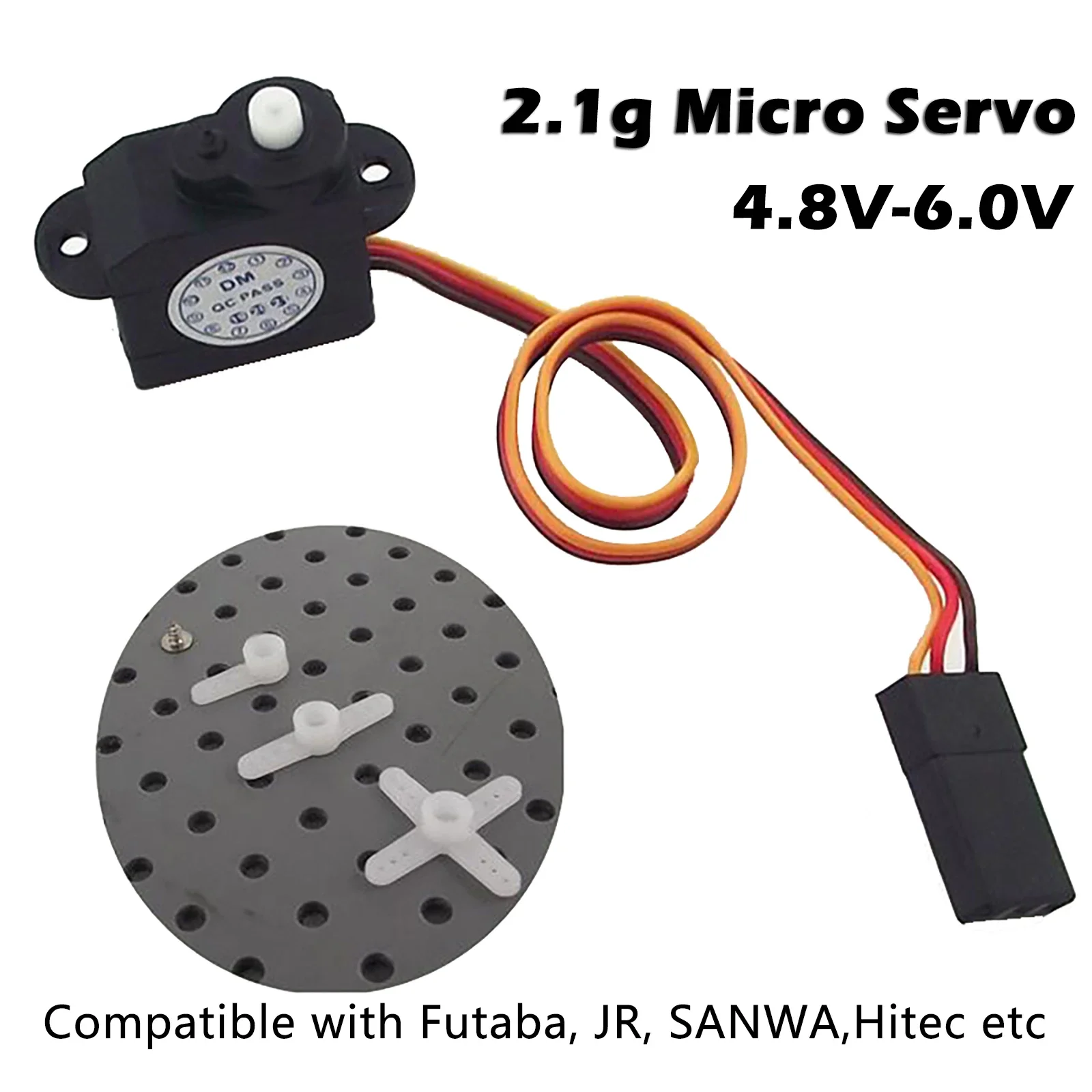 4/2/1 PCS 2.1g Mini Micro Servo 180 Degree Rotation DM-S0020 2g Plastic Mini Servomotor 4.8V-6V for RC Hobby Parts DIY Toys