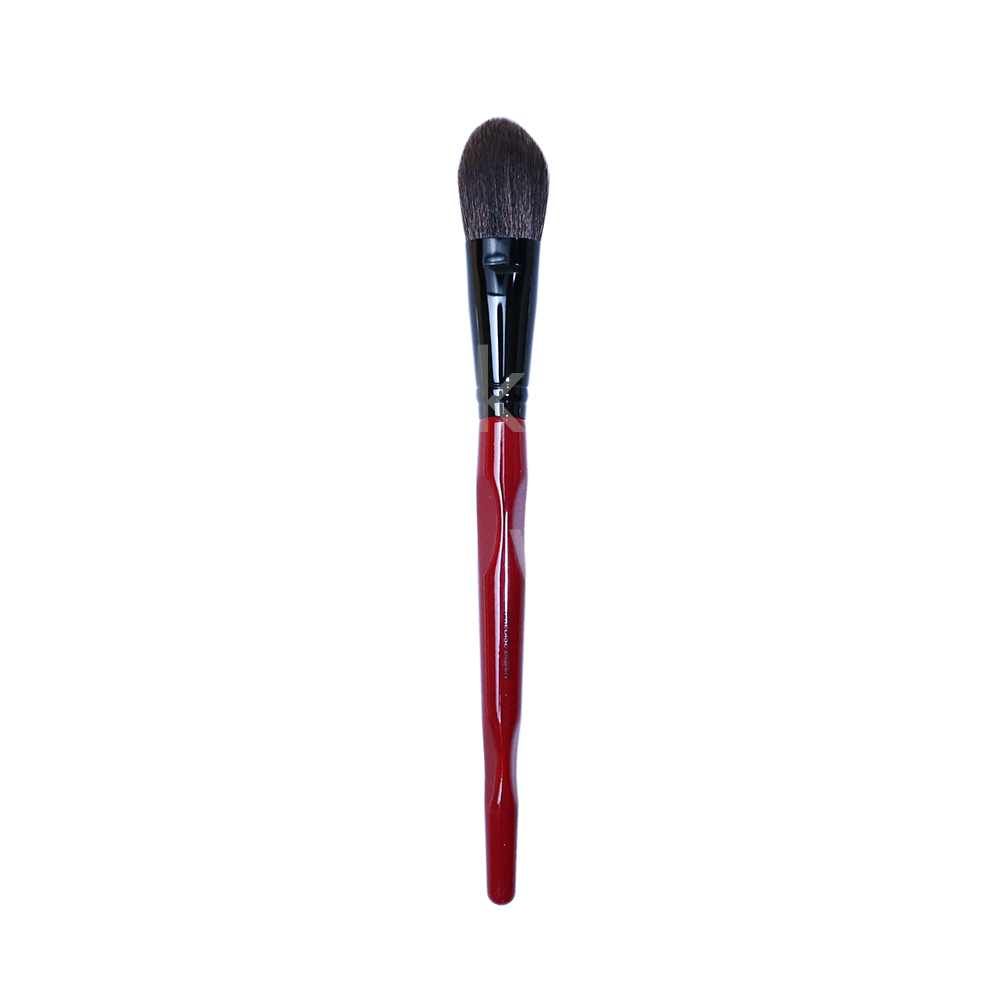 Stippling Foundation Red Body Curve Long Handle Soft Synthetic Large Round Stippling Foundation Brush Foundation Makeup Tools: SSB-PRECISE BLUSH